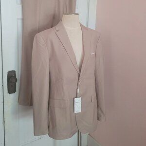 Wehilion 4236 Men's Champagne Regular Fit 2 Piece Suit Set Size L